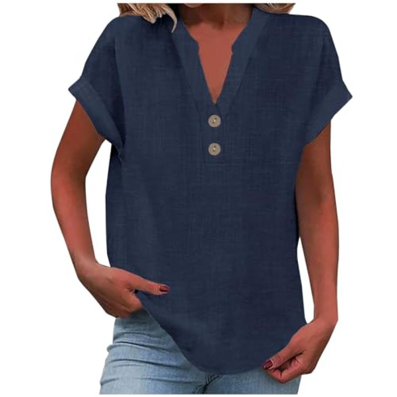 Women's Linen Button Down Blouse