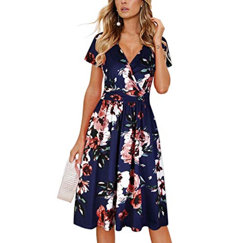 OUGES Women's Floral Dress