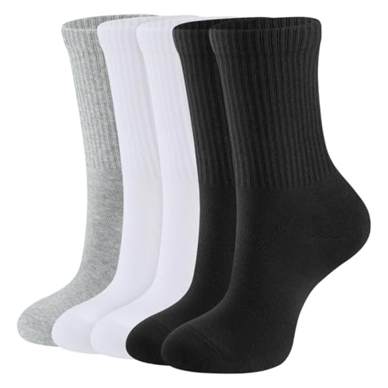 CLOSEMATE Women's Crew Socks, Pack of 5