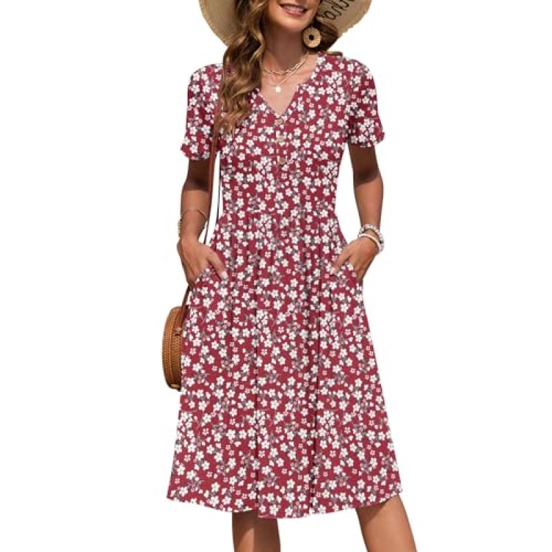 AUSELILY Women's Summer Midi Dress