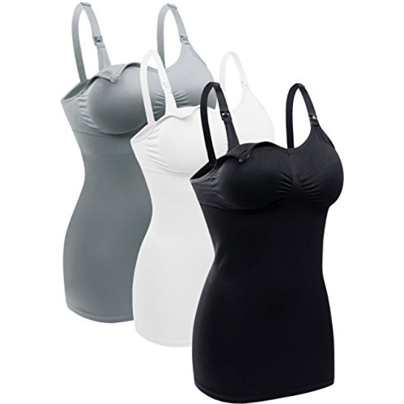 BRLIDO Womens Nursing Tank Tops Built in Bra for…