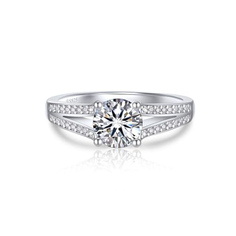 MomentWish Promise Rings for Her, Moissanite…