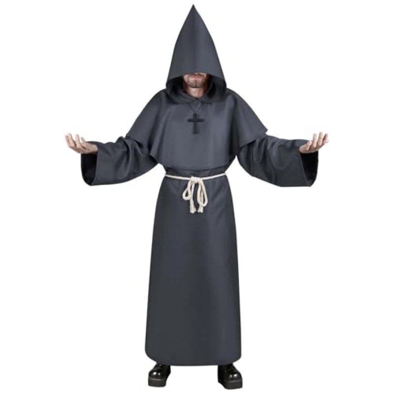 Aomig Monk Costume, 4Pcs Medieval Friar Hooded…