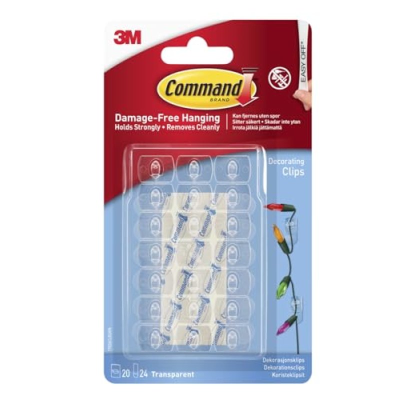Command Transparent Decorating Clips