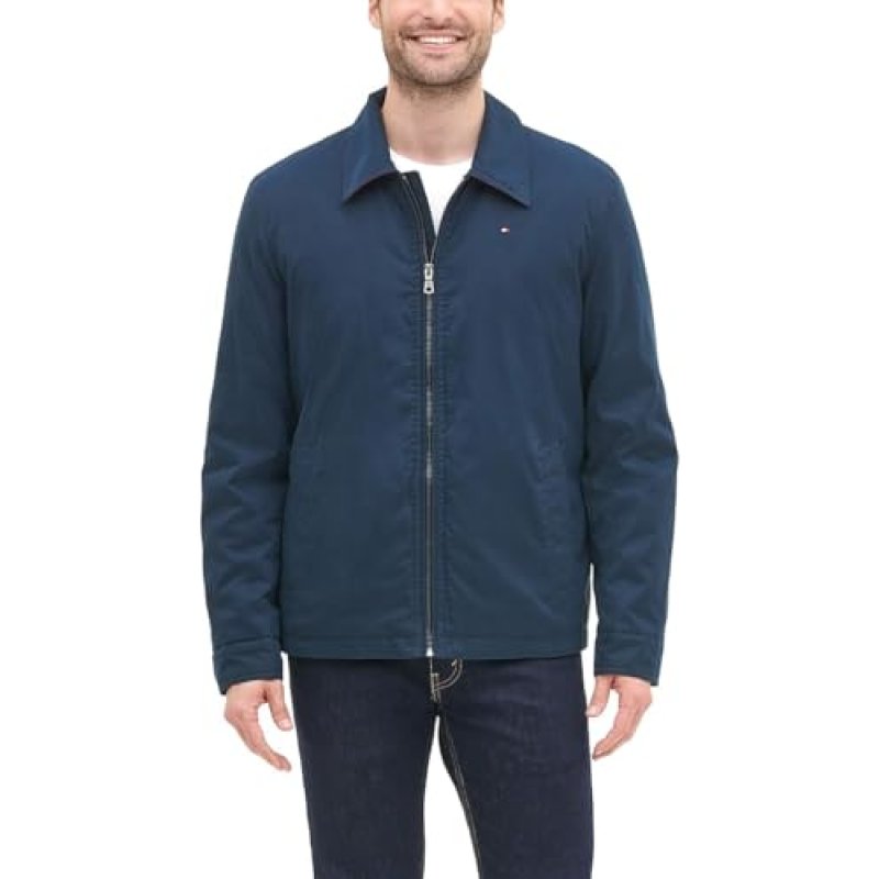 Tommy Hilfiger Men's Micro-Twill Open Bottom Zip…
