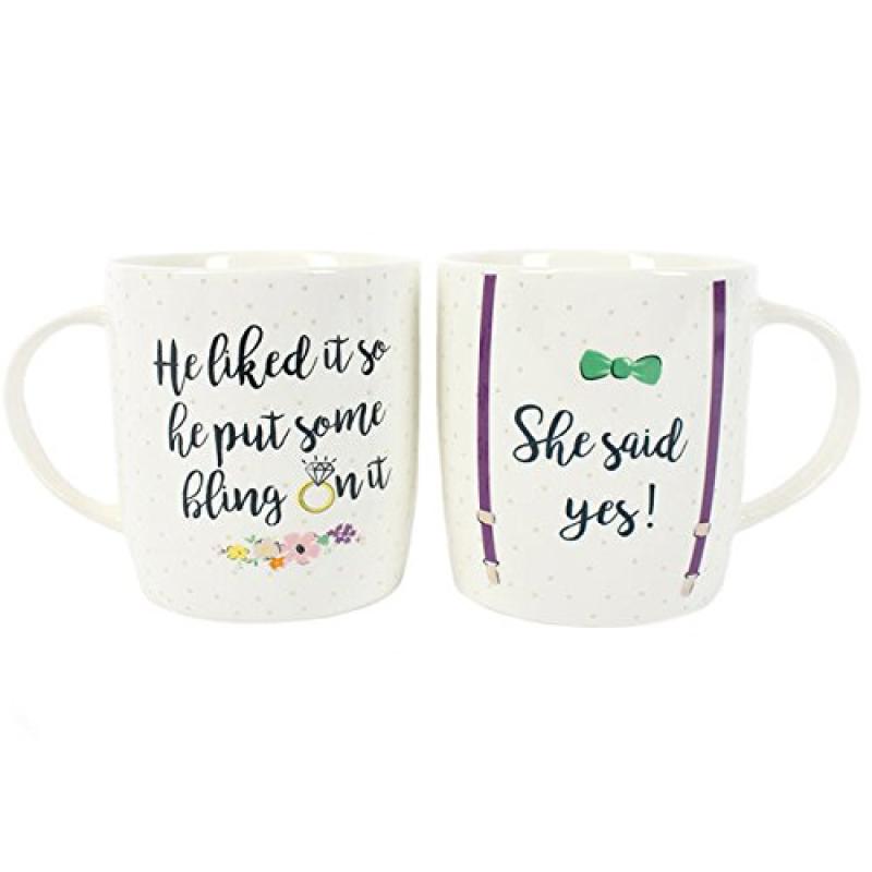 Jones 'She Said Yes' Engagement Mugs Set