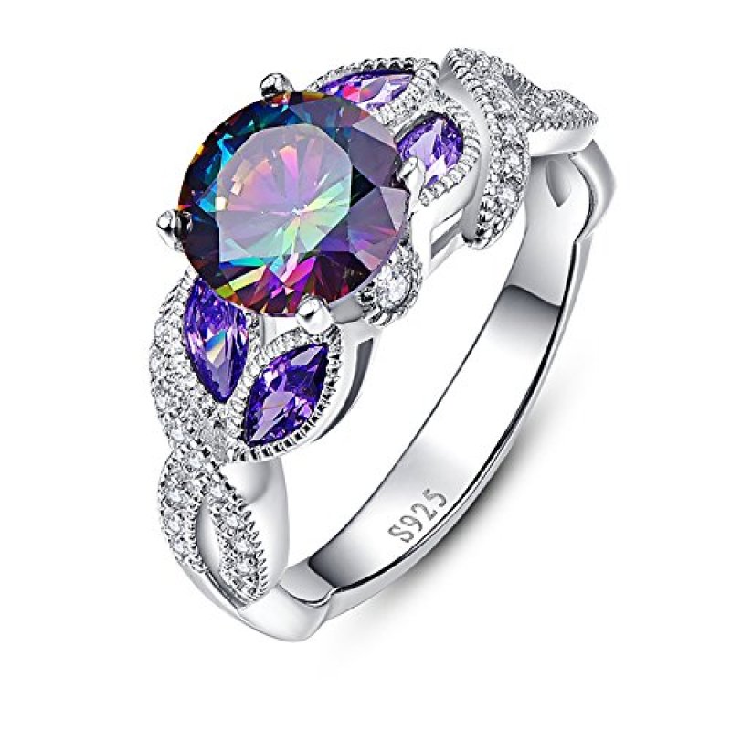 Bonlavie 3.6ct Rainbow Topaz Blue Sapphire…
