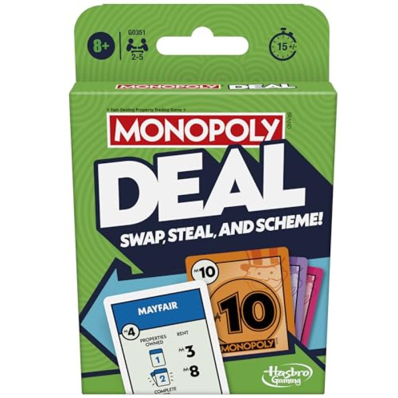 Monopoly Hasbro Gaming Deal Strategy Card Game…