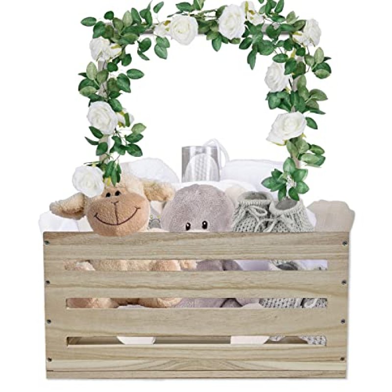 Wooden Baby Shower Crate with Handle