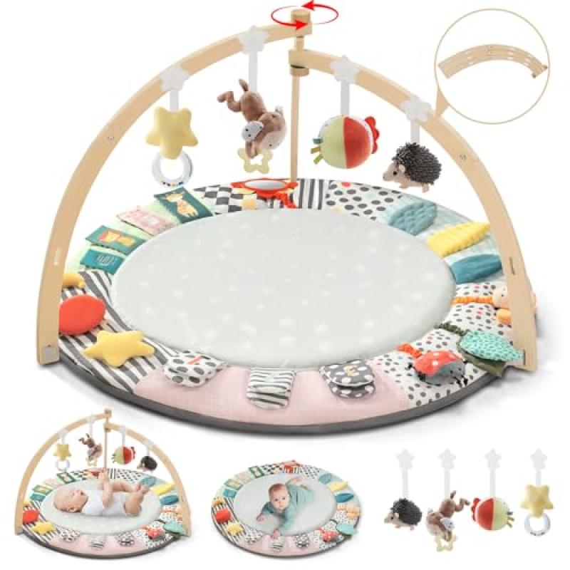 Wooden Baby Play Gym with Sensory Toys