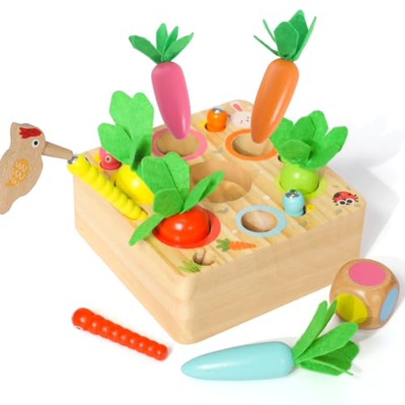 Wooden Carrots Sorting Toy for Babies