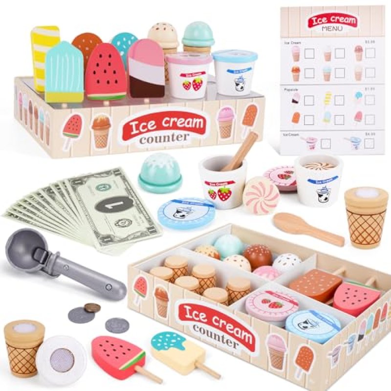 Wooden Ice Cream Play Set