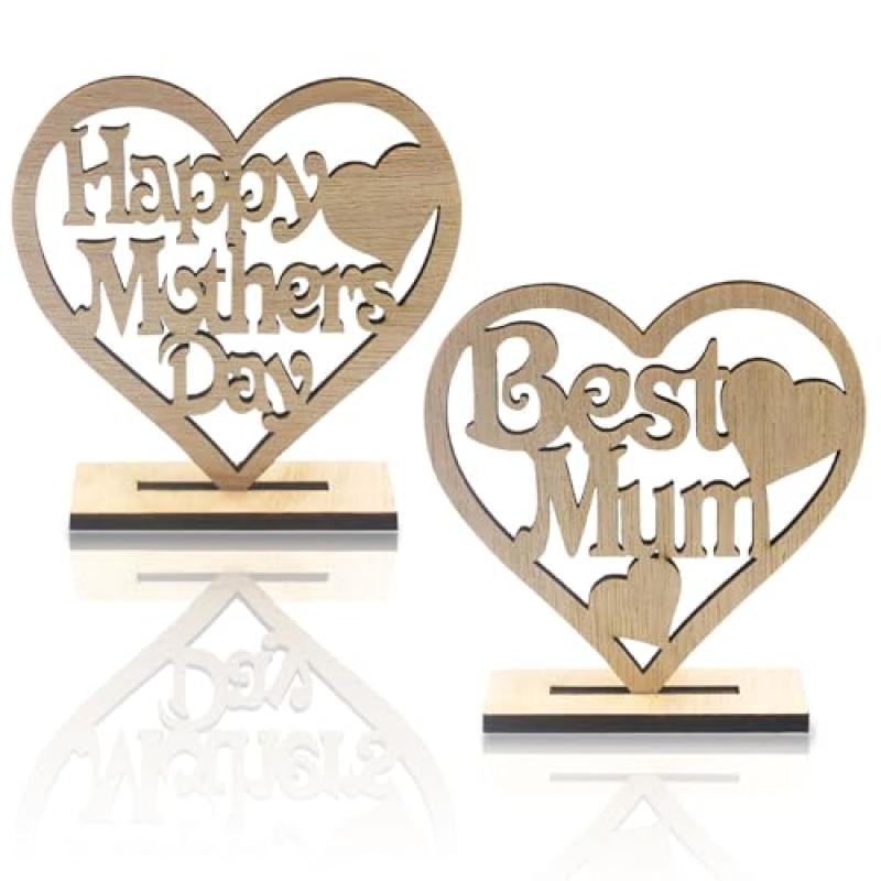 Wooden Heart Plaque for Best Mum