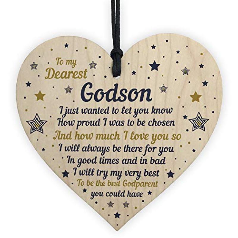 Wooden Heart Godchild Gift