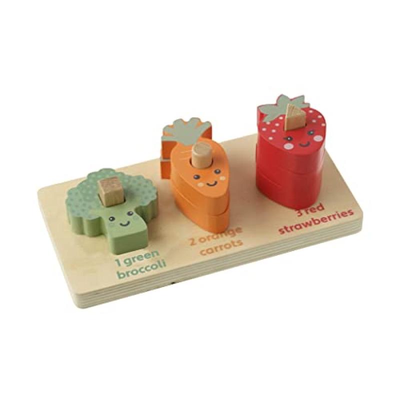 Wooden Stacking Toy - Counting Veggies
