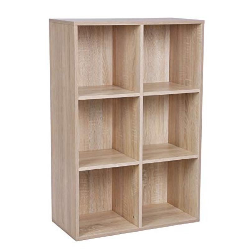VASAGLE Bookcase with 6 Compartments