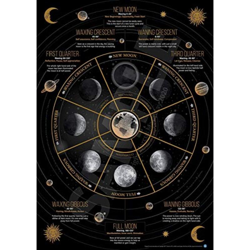 Moon Poster with Lunar Phases