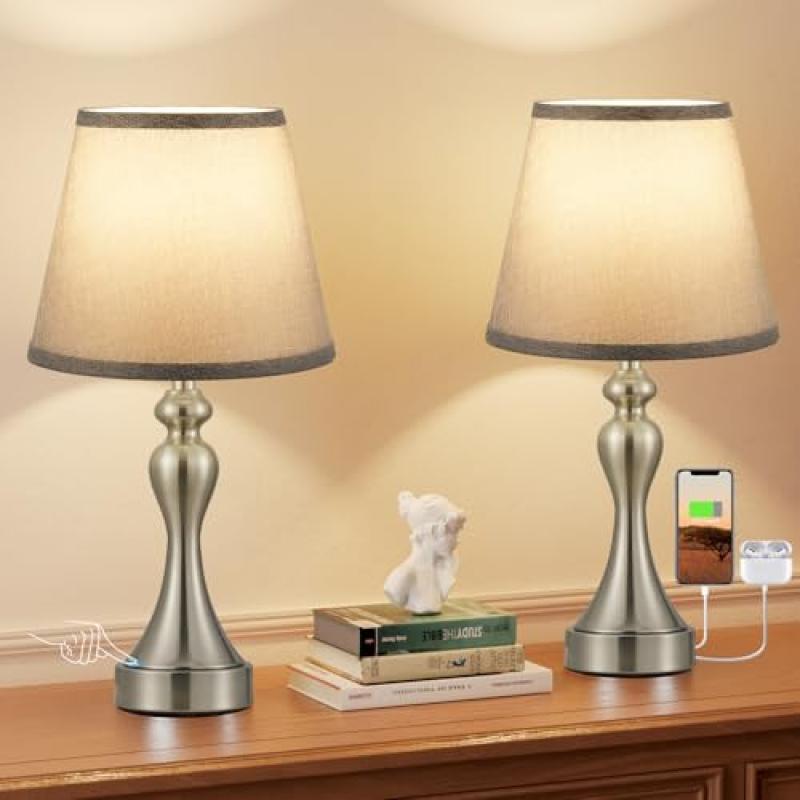 Aooshine Dimmable Bedside Lamps Set