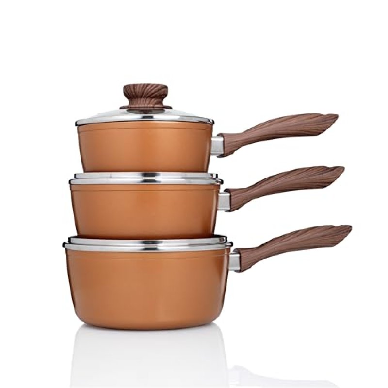 Copper Stone Saucepan Set
