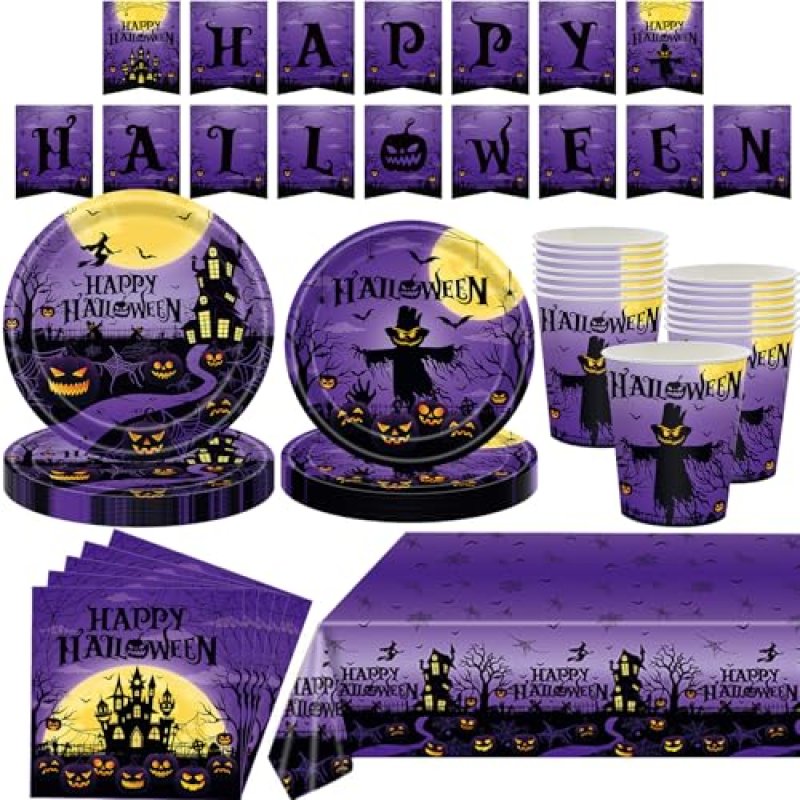 Morainjay Halloween Tableware Set