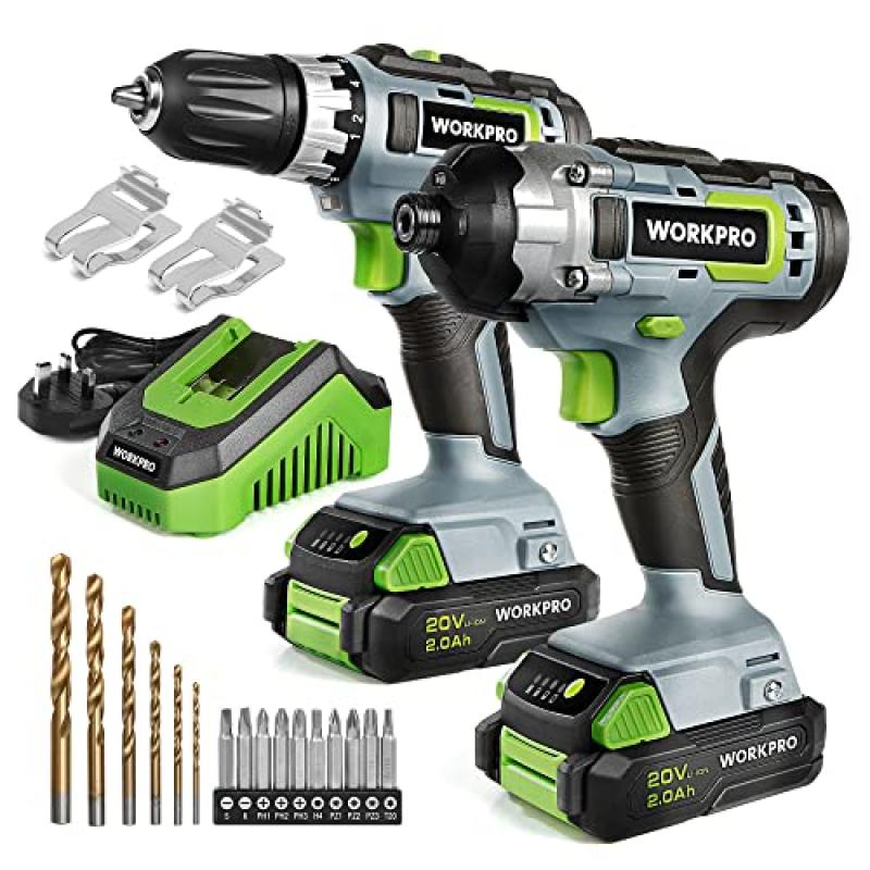 WORKPRO Cordless Drill and Impact Driver Set
