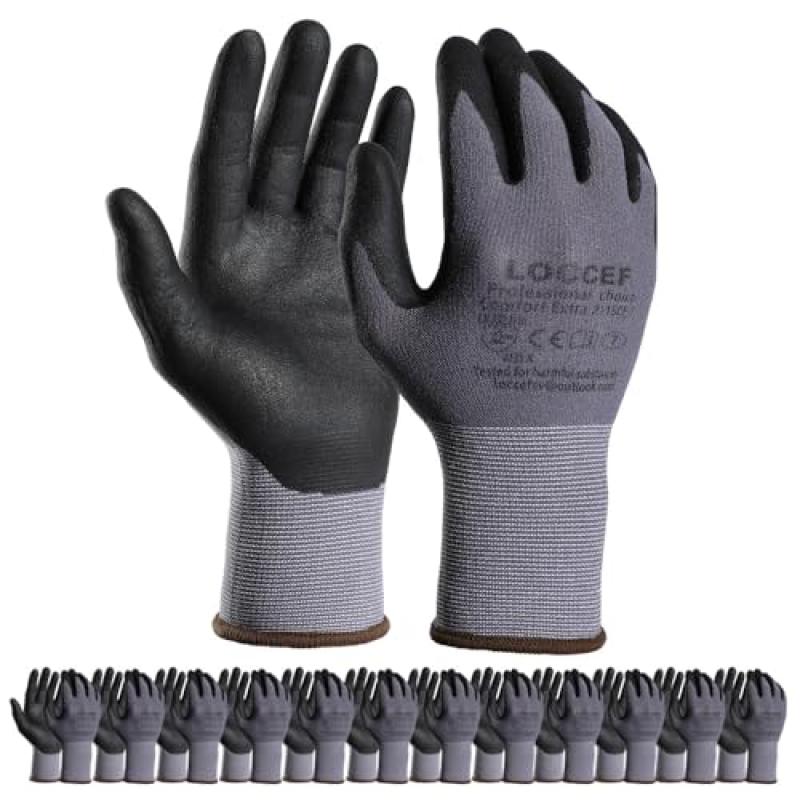LOCCEF Work Gloves with Nitrile Coating