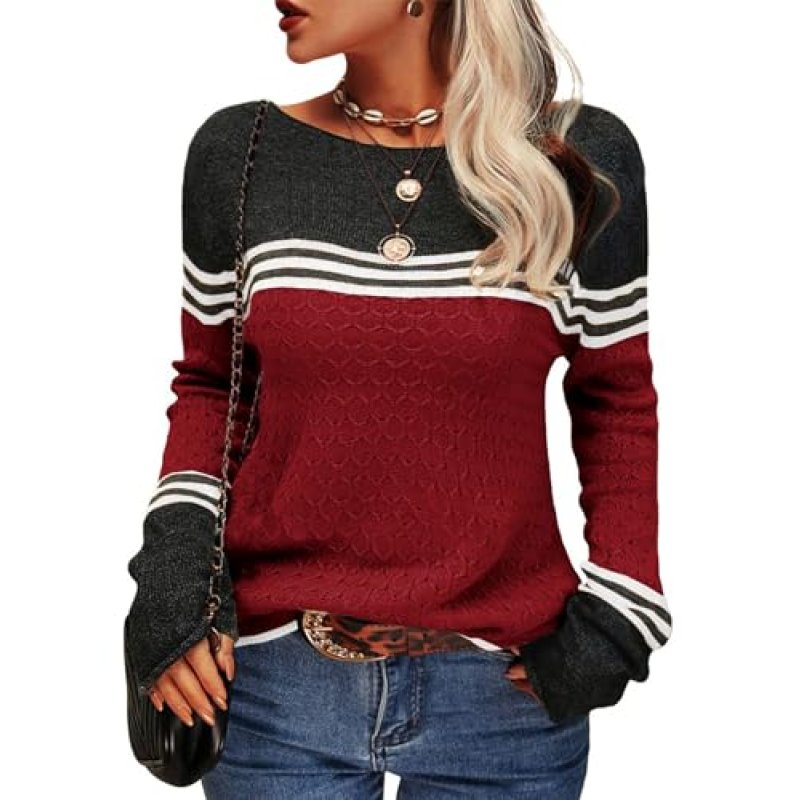 Hormtaer Womens Jumpers Crew Neck Long Sleeve…