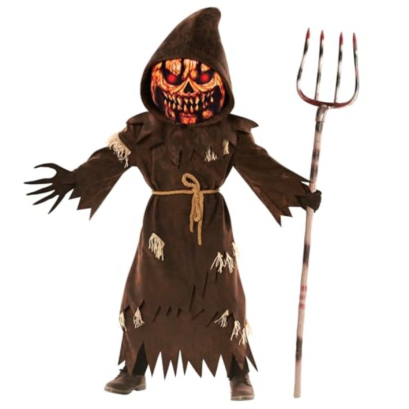 Morph Pumpkin Costume Kids, Brown Pumpkin Grim…