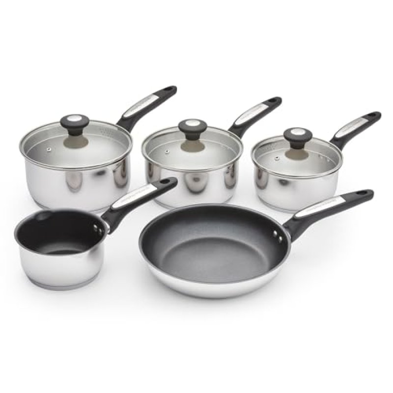 Morphy Richards 5-Piece Stainless Steel Pan Set,…