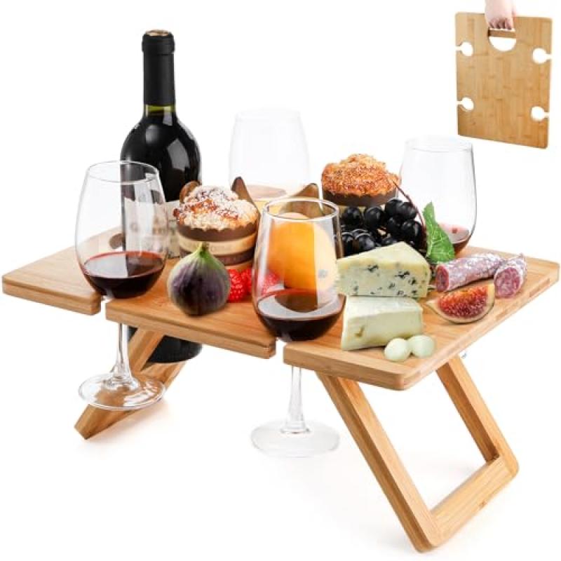 YOUEON Portable Wine Picnic Table