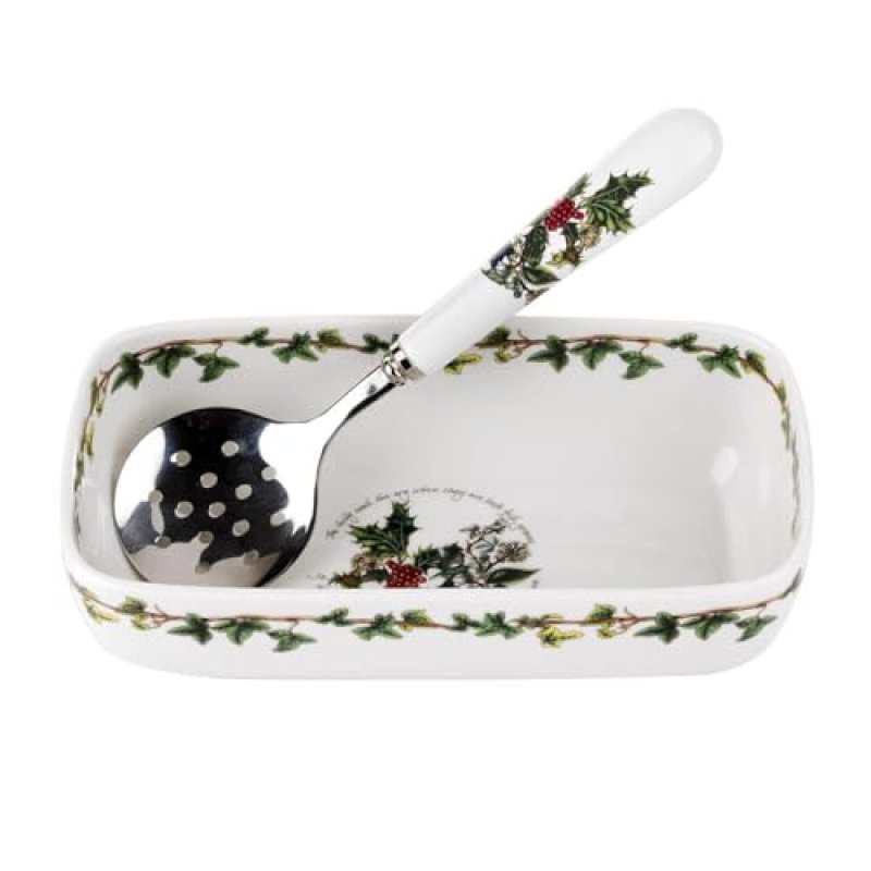 Portmeirion Cranberry Dish & Spoon