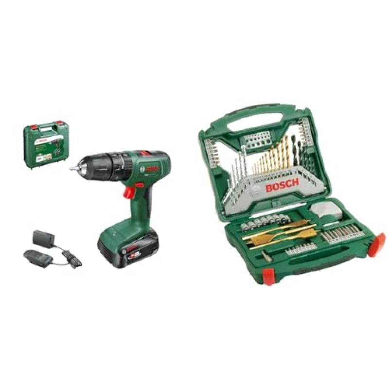 Bosch Cordless Combi Drill with Titanium Bit Set