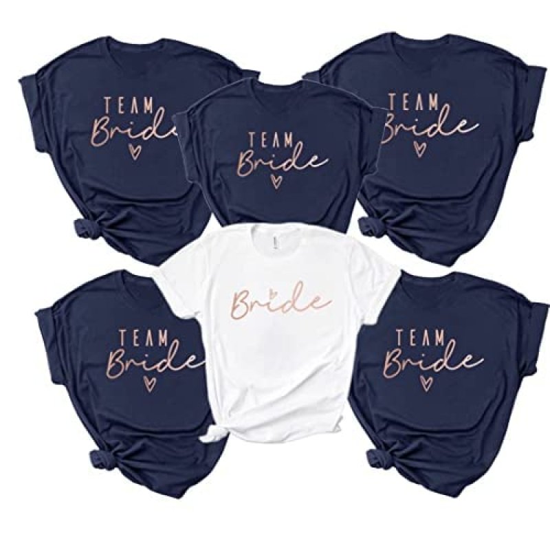 Rose Gold Hen Party Team Bride T-Shirts MADE TO…