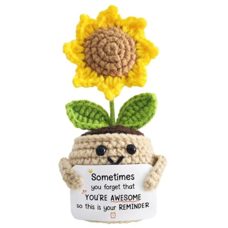 Positive Sunflower Crochet Gift for Women