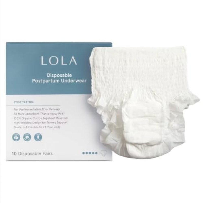 LOLA Postpartum Underwear with Organic Cotton Max…