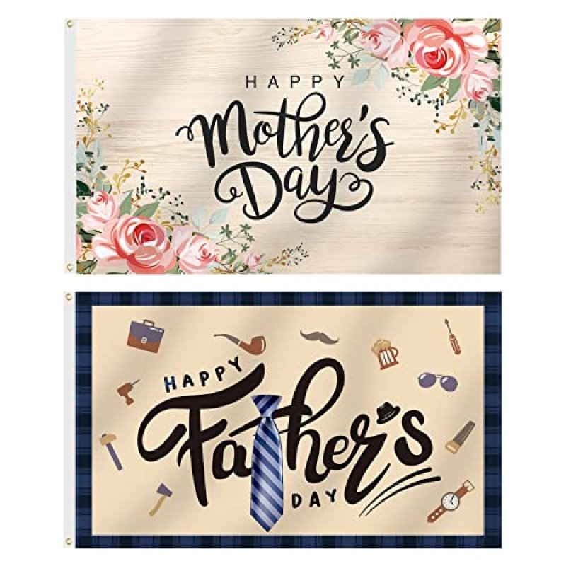 SENSEVEN Mother's Day & Father's Day Flag 3x5 Ft