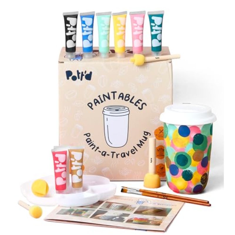 Pott’d Paintables Pottery Painting Travel Mug Kit