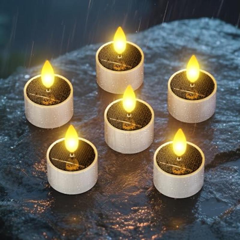 SoulBay Solar Tea Lights Waterproof LED Candles