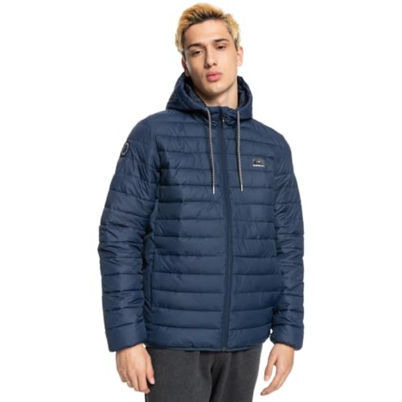 QUIKSILVER Young Mens Scaly Hood Jacket, Black, L…