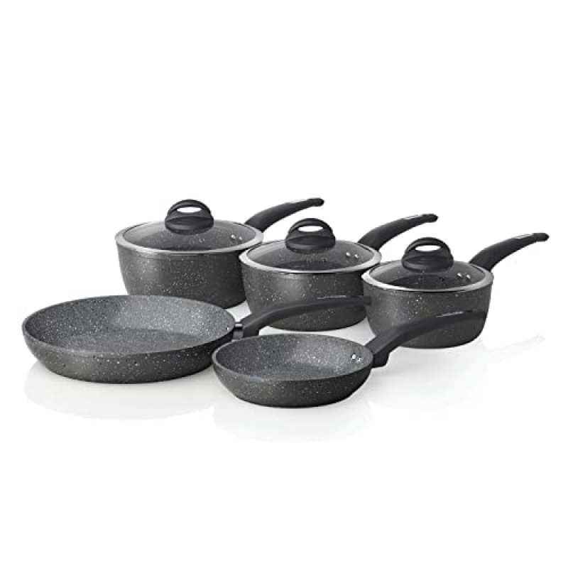 Tower T81276 Cerastone Forged 5-Piece Saucepan…