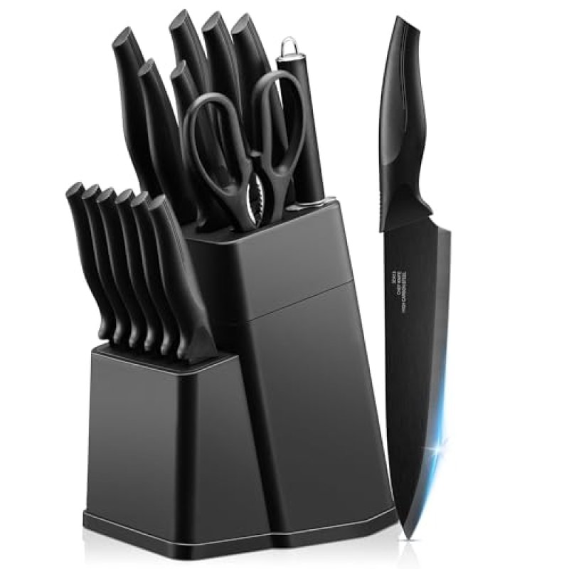 Joyfair Kitchen Knife Set, 15 Pieces Carbon…