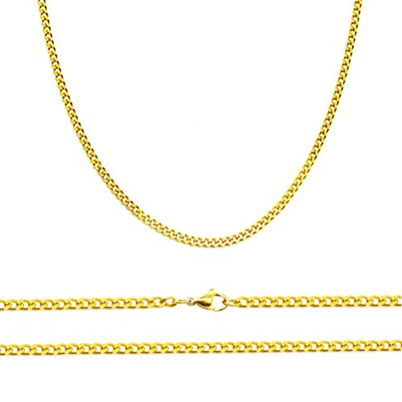 Aplstar Gold Curb Chain Necklace