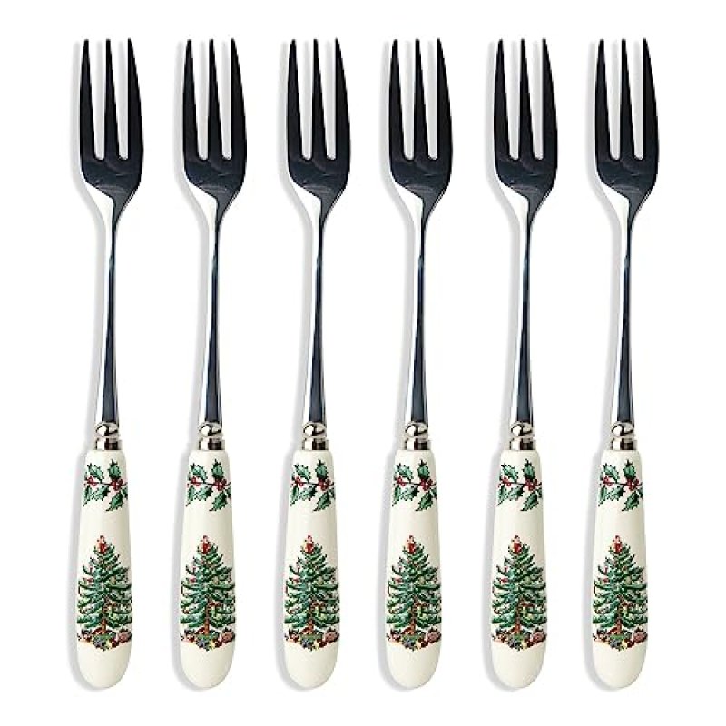 Spode Christmas Tree Pastry Forks