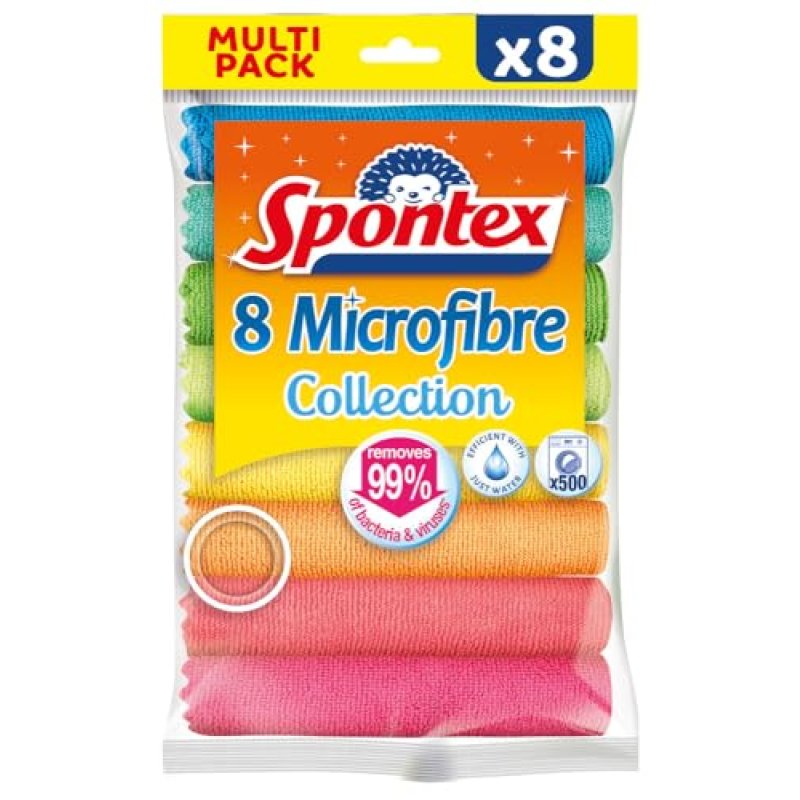 Spontex Microfibre Cloths for Cleaning | 8…