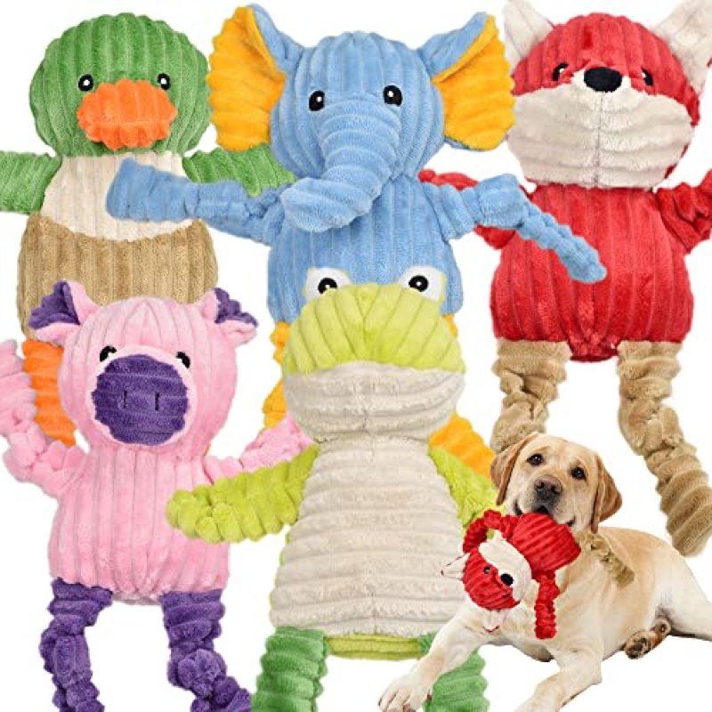 LECHONG Squeaky Dog Toys, 5-Pack