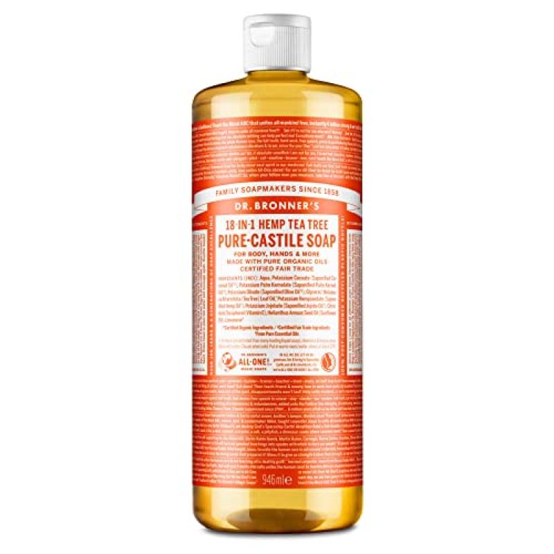 Dr Bronner's Pure Castile Liquid Soap, Organic Oils, 946ml