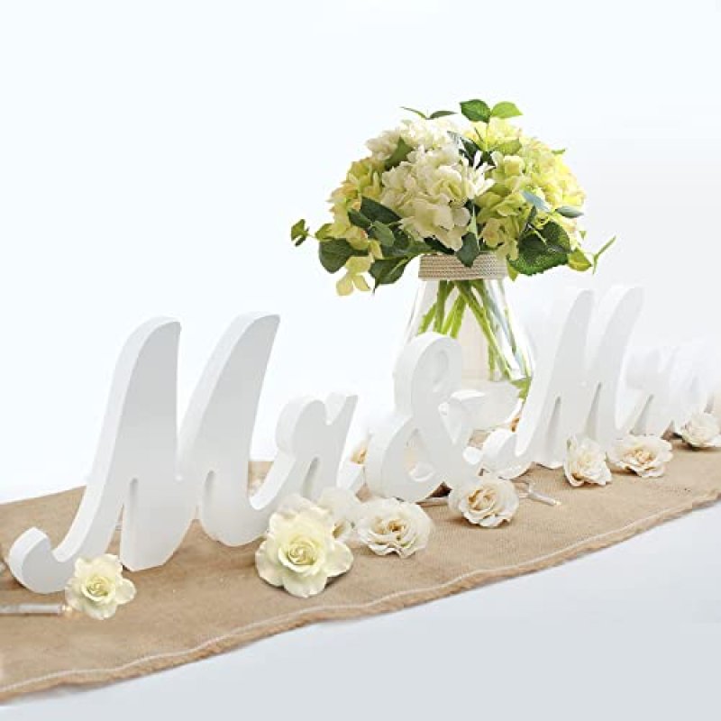 Mr & Mrs Sign Wedding Table Decorations, Vintage…