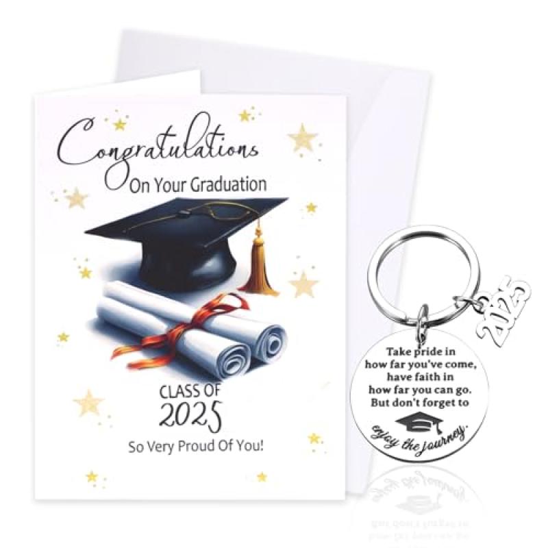 GOZINA Graduation Card & Keyring Gift Set