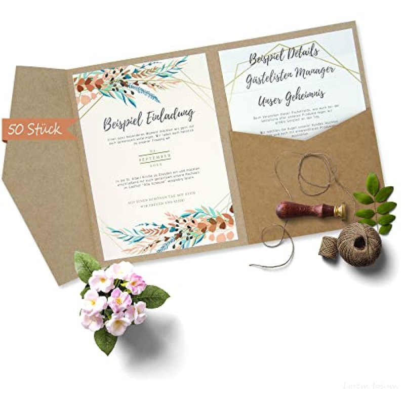 Kraft Paper Wedding Cards