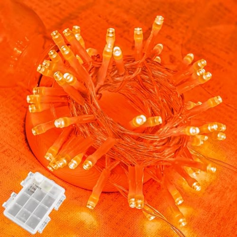 BOLWEO Orange Fairy Llights, 3M 30LED Halloween…